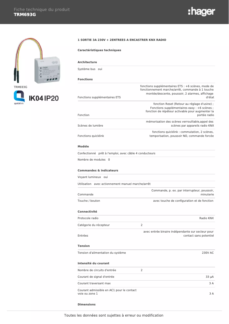 Image de la première page du manuel de l'appareil TRM693G