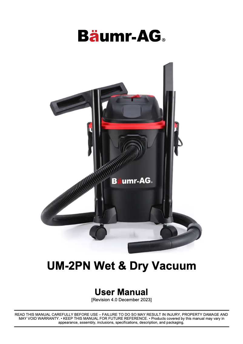 Page n°1 - Manuel utilisateur Baumr-AG UM-2PN