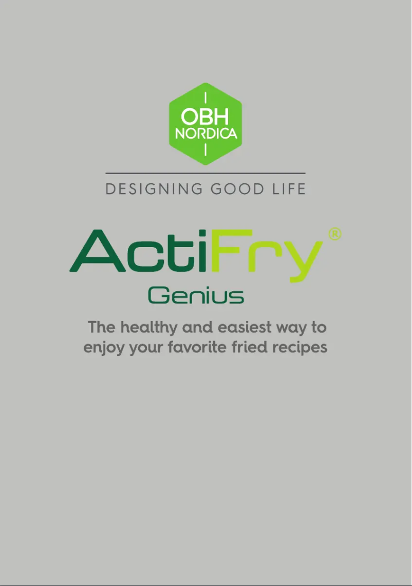 Page 1 de la notice Manuel utilisateur OBH Nordica Actifry Genius+ AG7738S0