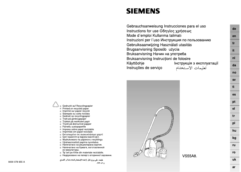 Página 1 del manual Manual de usuario Siemens VS55E81