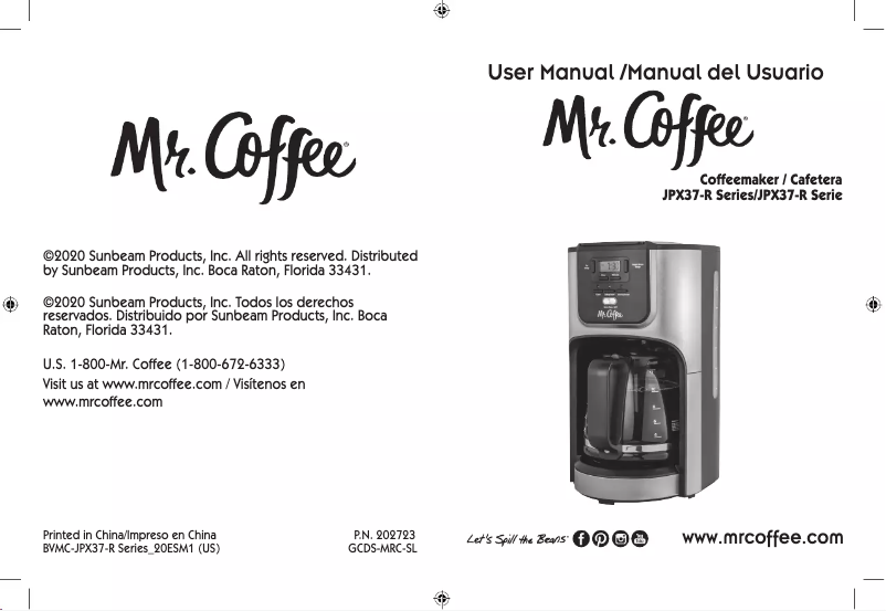 Page n°1 - Manuel utilisateur Mr. Coffee 12-Cup
