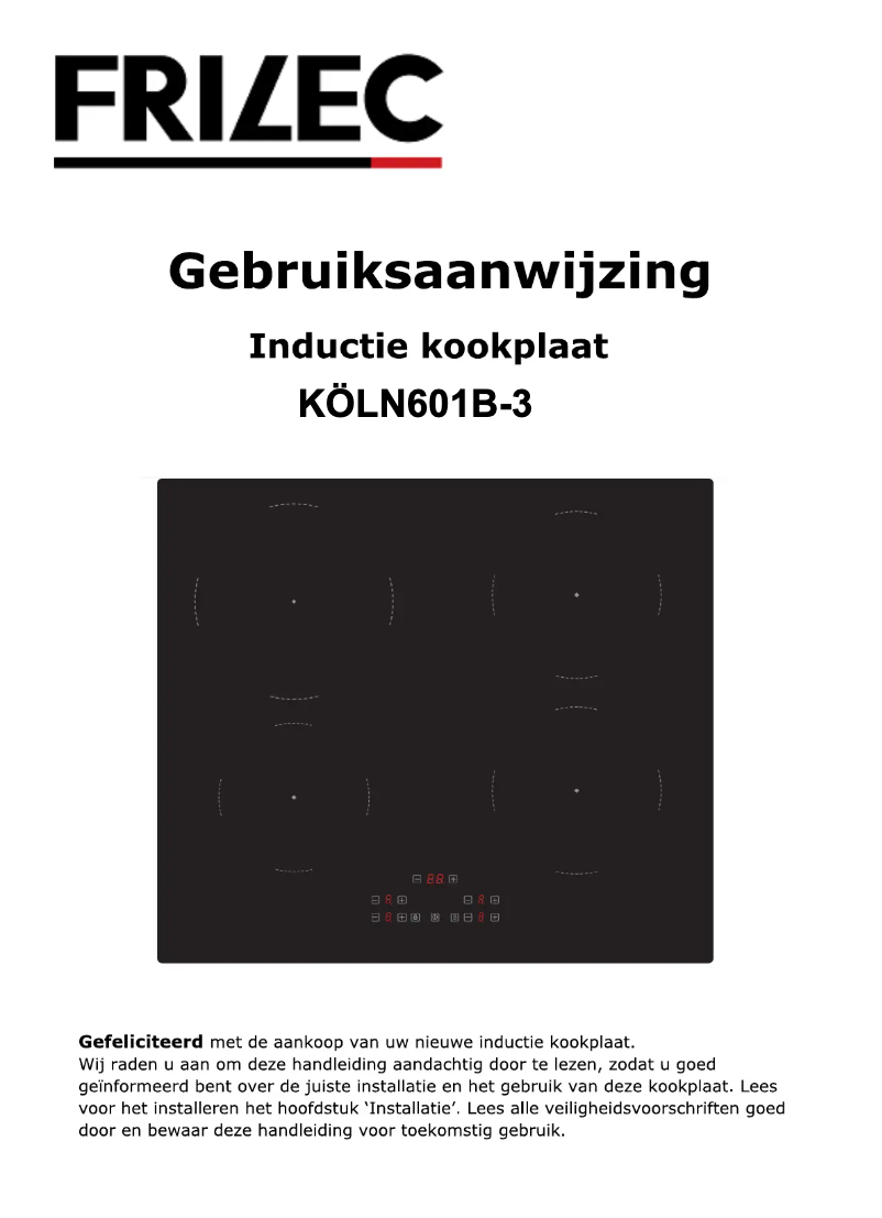 Page 1 de la notice Manuel utilisateur Frilec KÖLN601B-3