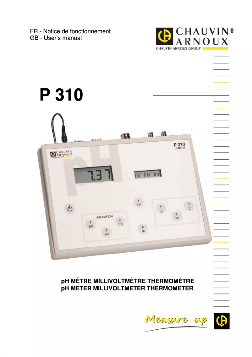 Image de la première page du manuel de l'appareil P310