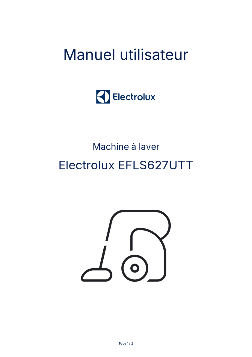 Page n°1 - Manuel utilisateur Electrolux EFLS627UTT