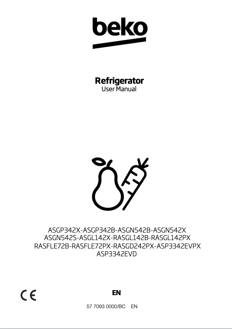 Page 1 de la notice Manuel utilisateur Beko ASP3342EVPX