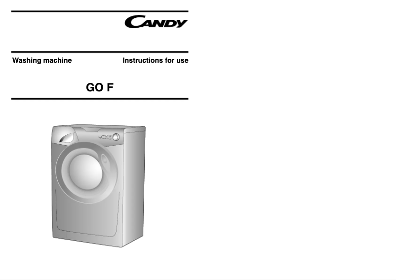 Page 1 de la notice Manuel utilisateur Candy GO F462/L1-80
