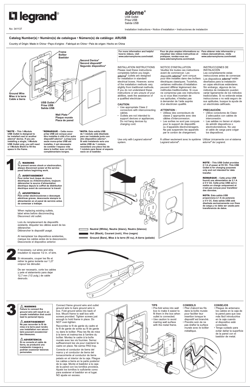 Imagen de la primera página del manual del dispositivo ARUSBM4
