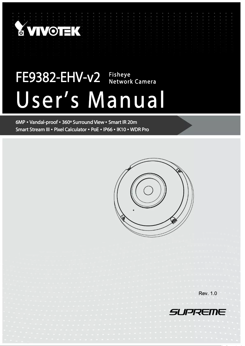 Page 1 de la notice Manuel utilisateur Vivotek FE9382-EHV-v2