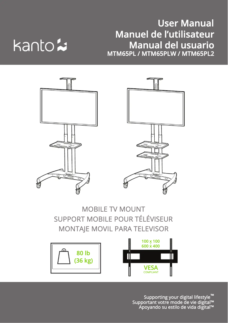 Page 1 de la notice Manuel utilisateur Kanto MTM65PL