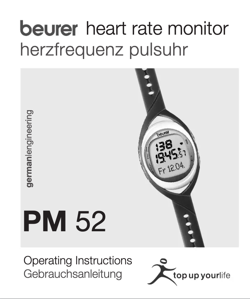 Page 1 de la notice Manuel utilisateur Beurer PM 52