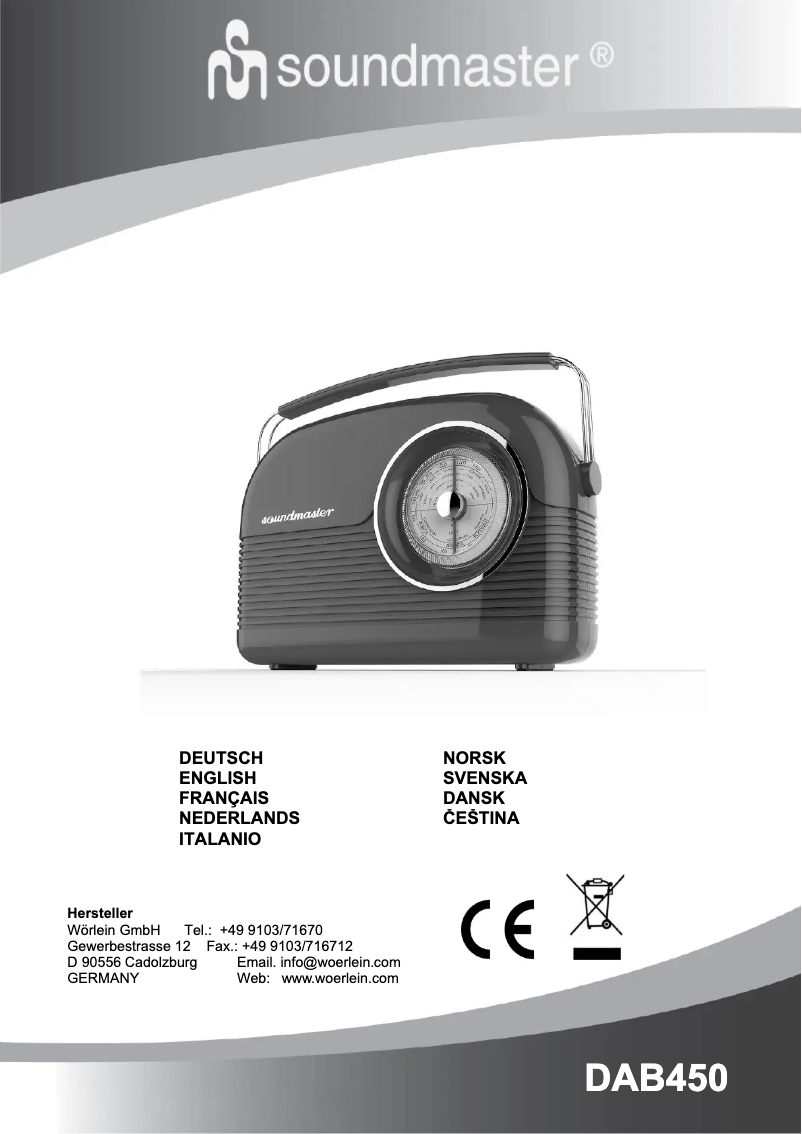 Page n°1 - Manuel utilisateur Soundmaster DAB450