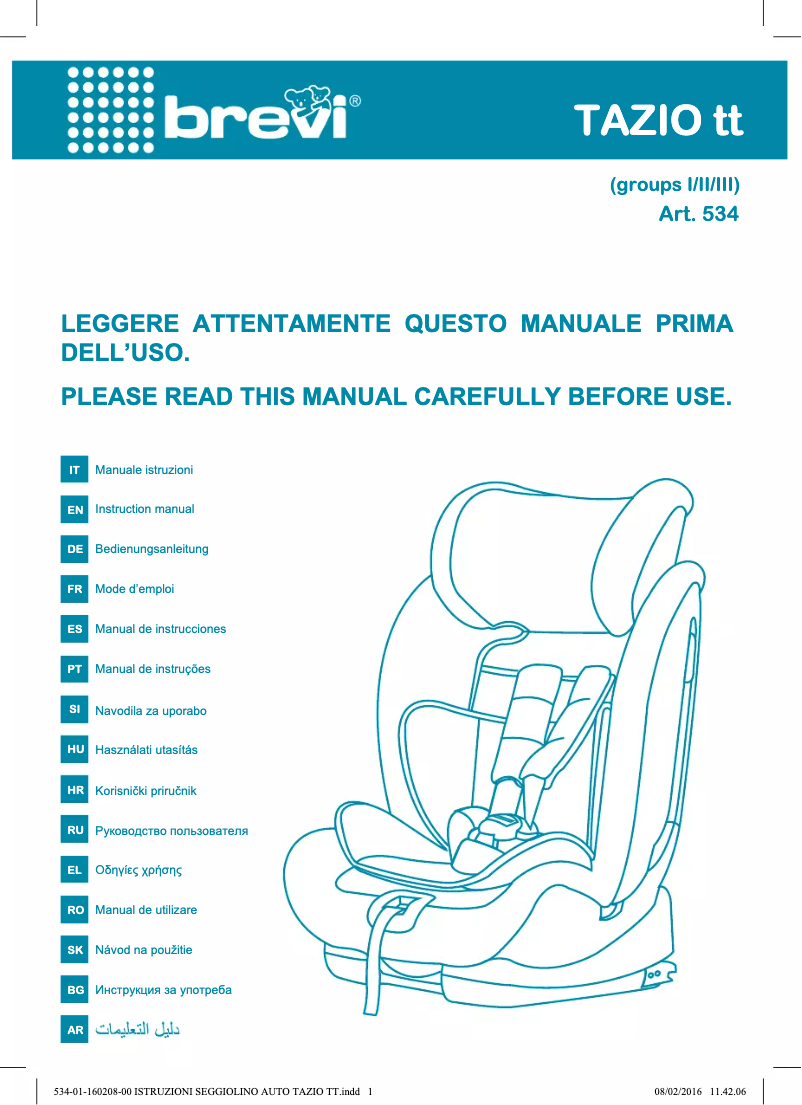 Page 1 of the manual User Manual Brevi TAZIO Isofix tt