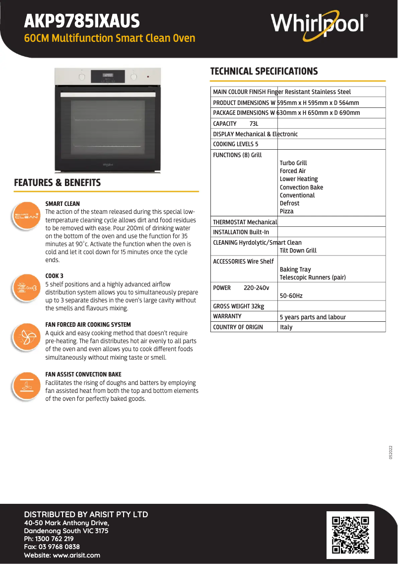 Image de la première page du manuel de l'appareil AKP9 785 IX