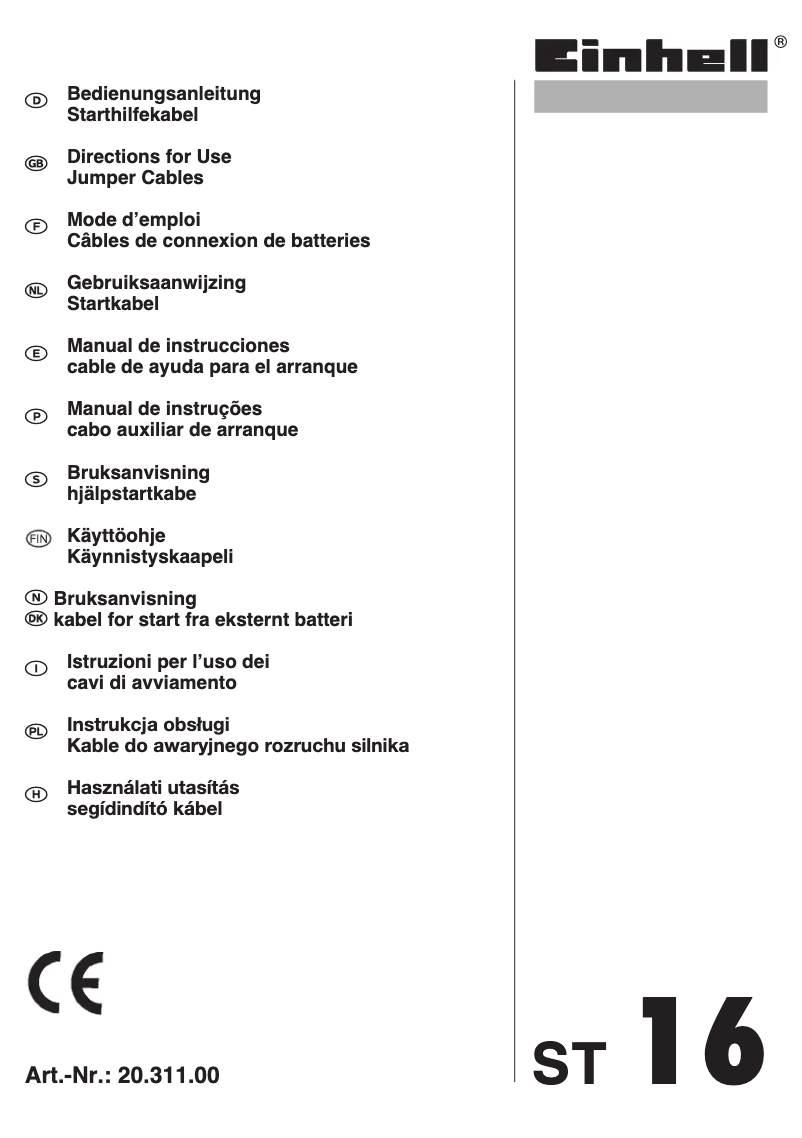 Image de la première page du manuel de l'appareil ST 16