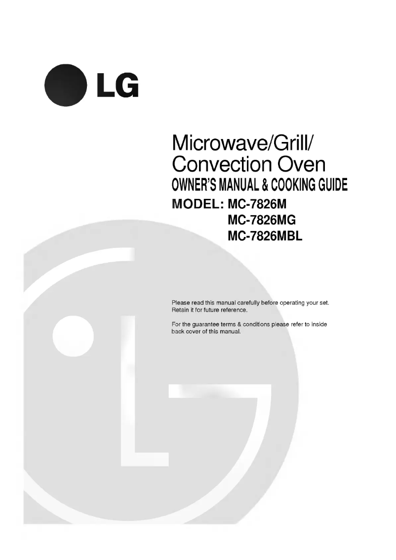 Page 1 de la notice Manuel utilisateur LG MC-7826M