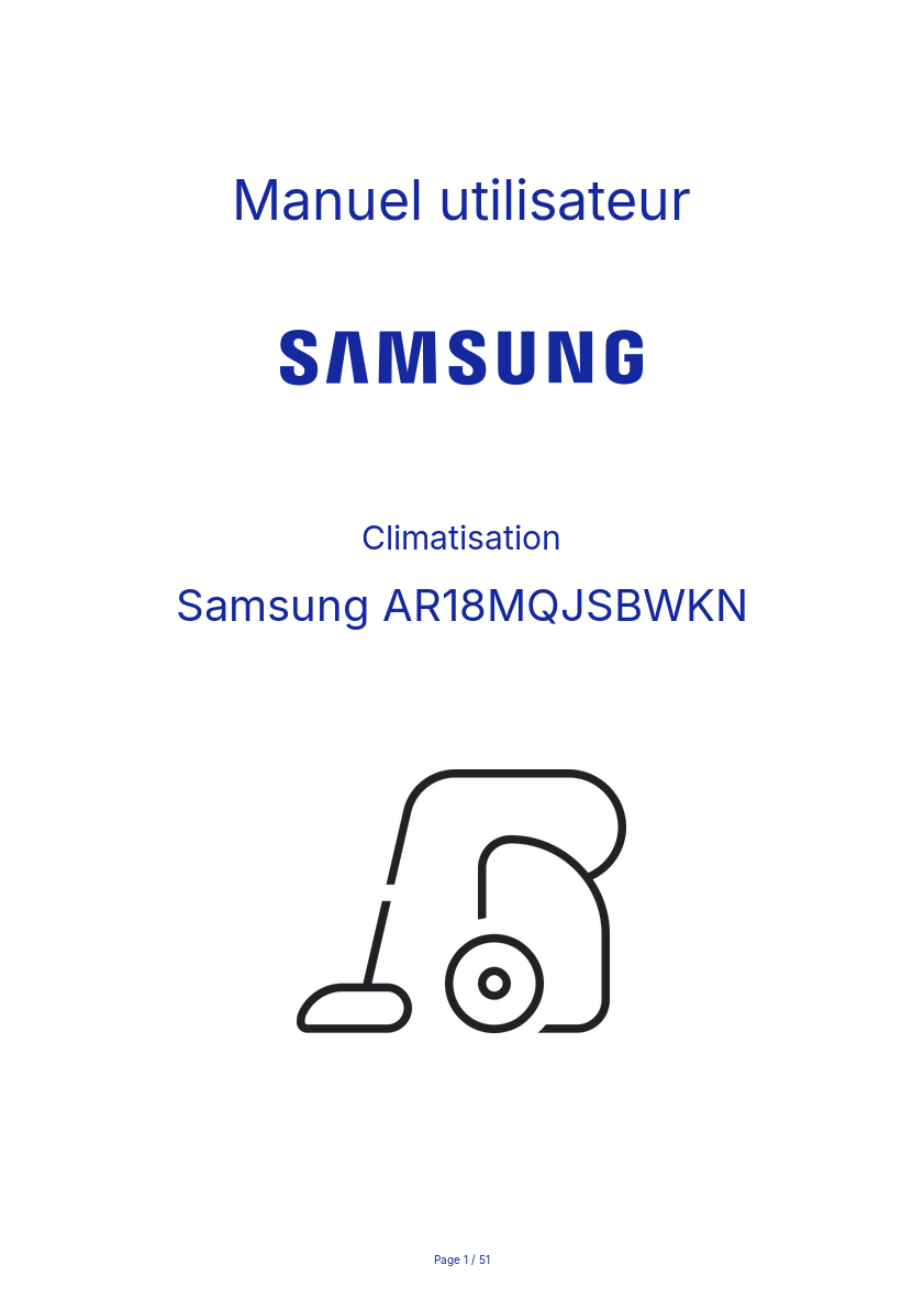 Page n°1 - Manuel utilisateur Samsung AR18MQJSBWKN