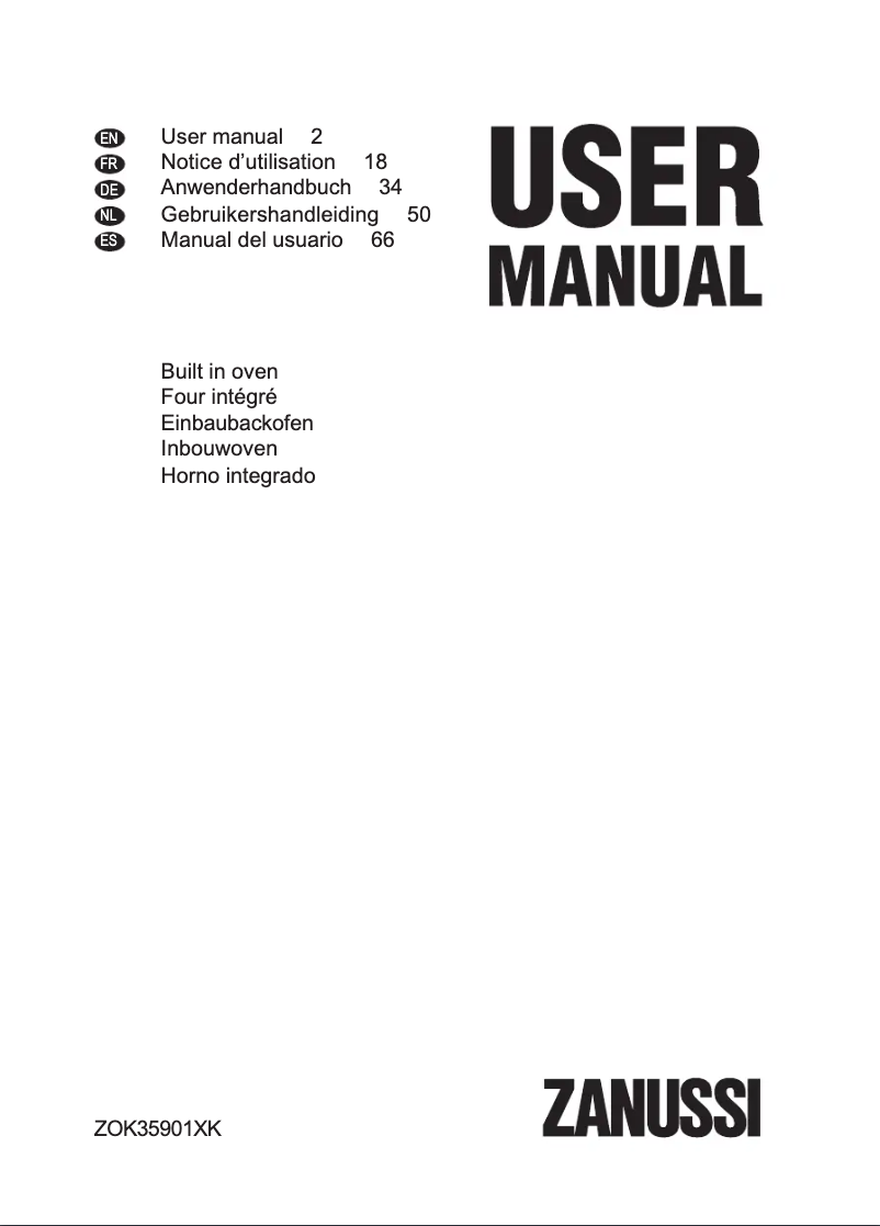 Page 1 de la notice Manuel utilisateur Zanussi ZOK35901XK