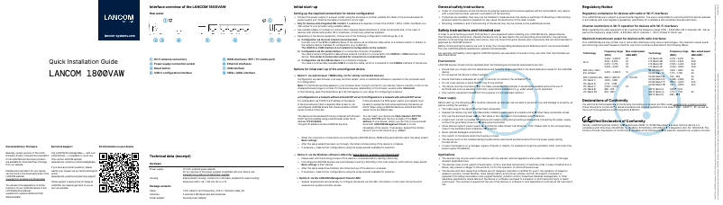 Image de la première page du manuel de l'appareil 1800VAW