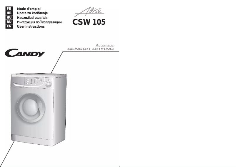 Page n°1 - Manuel utilisateur Candy Alise CSW 105