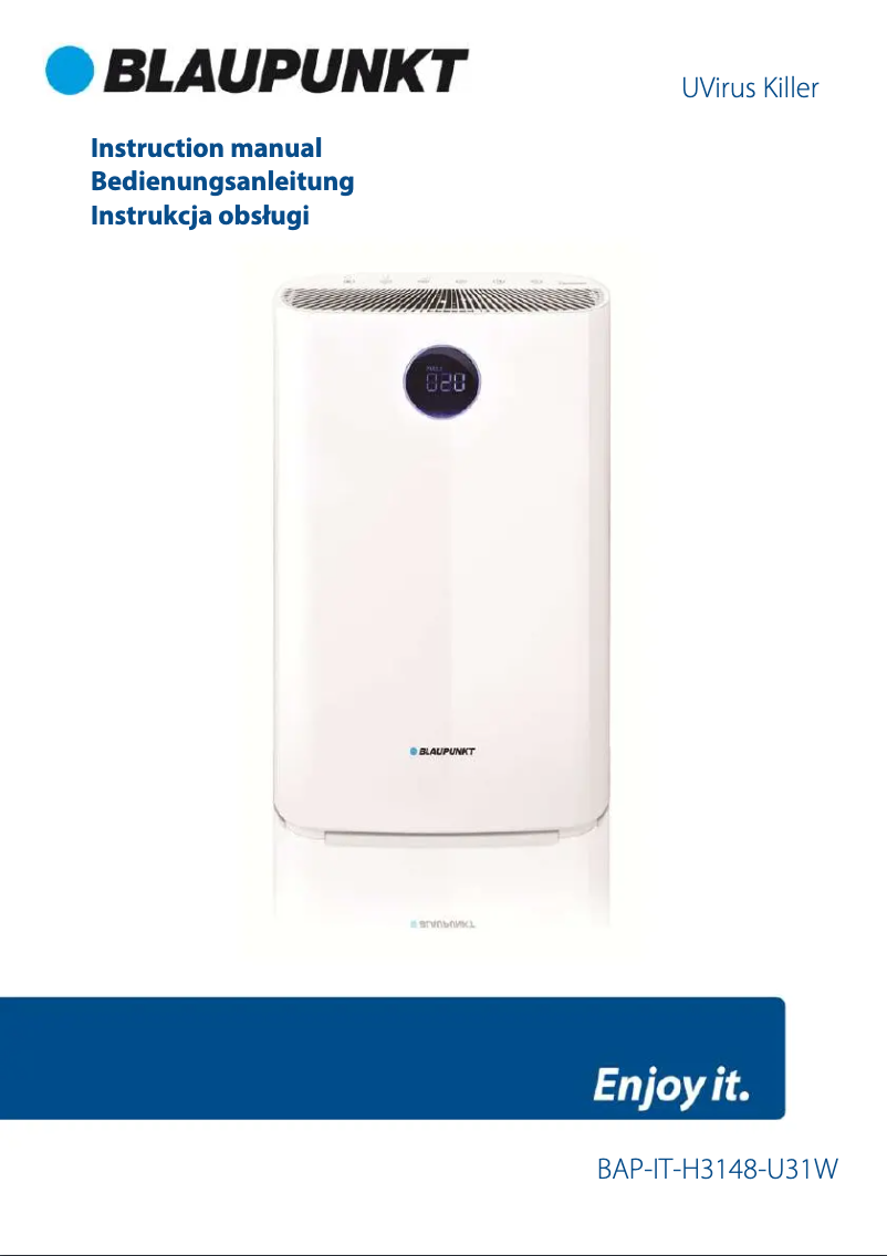 Image de la première page du manuel de l'appareil UVirus Killer