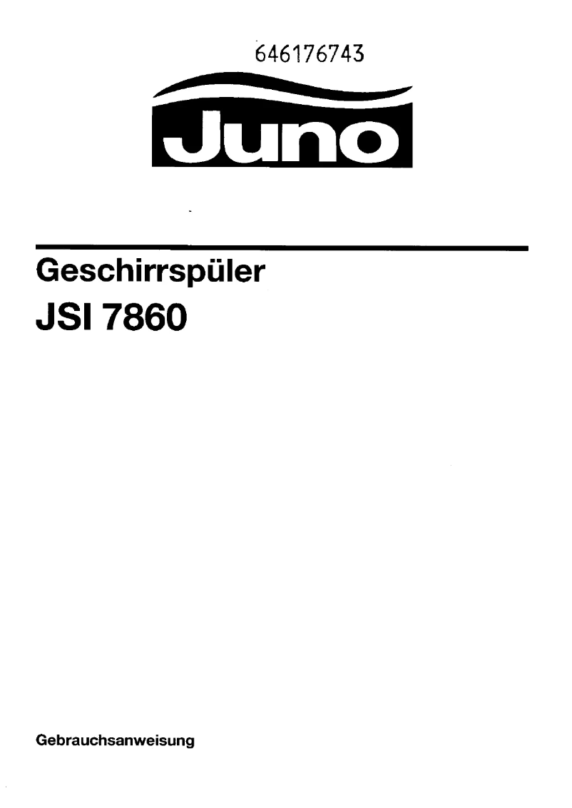 Page n°1 - Manuel utilisateur Juno JSI7860B