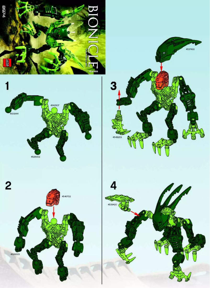 Image de la première page du manuel de l'appareil Bionicle 8974