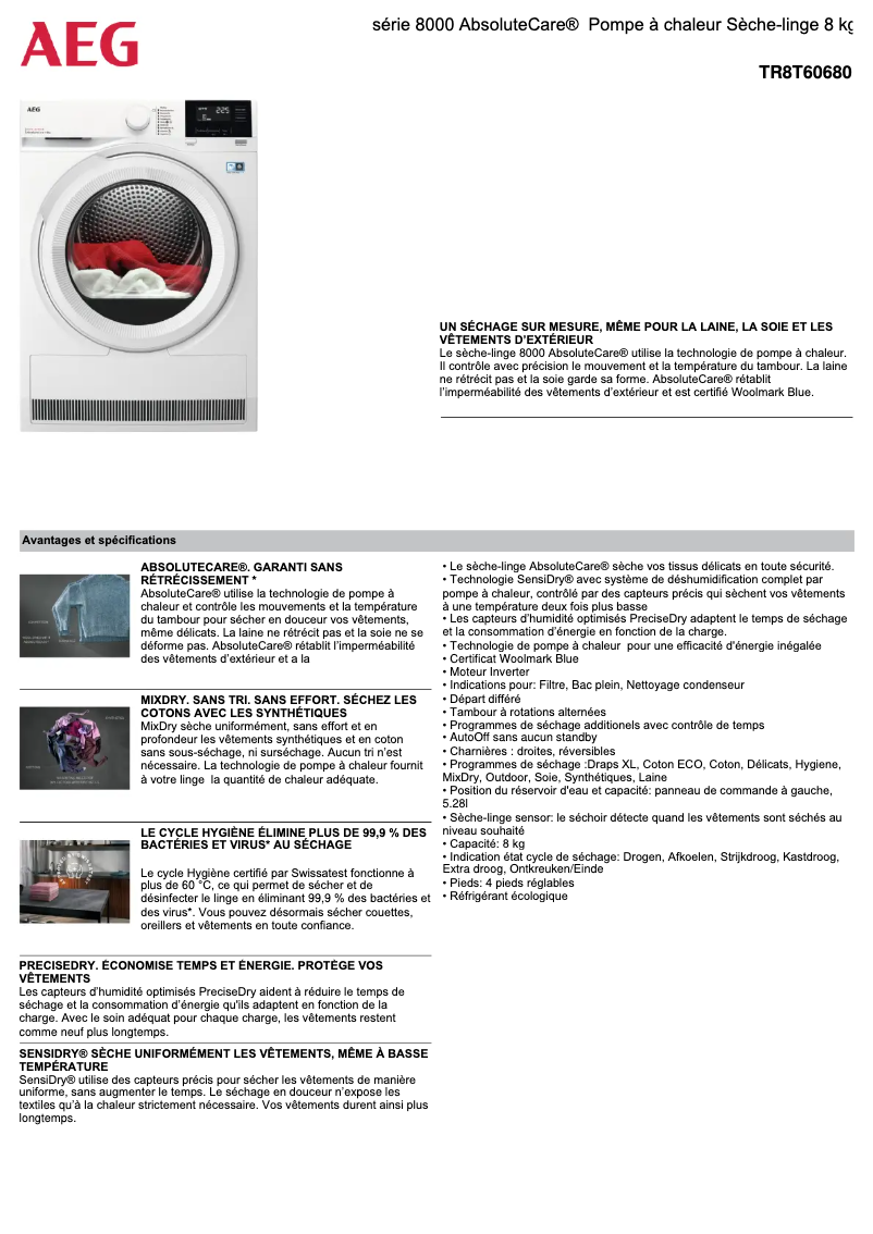 Imagen de la primera página del manual del dispositivo TR8T60680