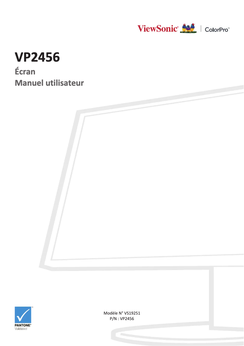 Page n°1 - Manuel utilisateur Viewsonic VP2456