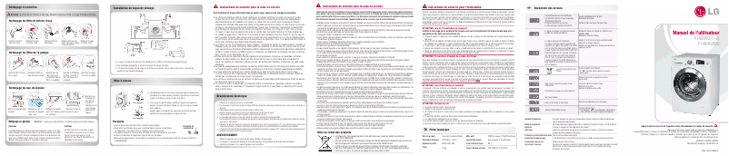 Page 1 de la notice Manuel utilisateur LG F148452WH