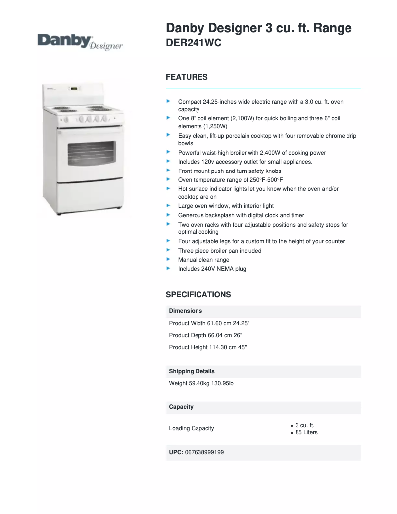Image de la première page du manuel de l'appareil DER241WC
