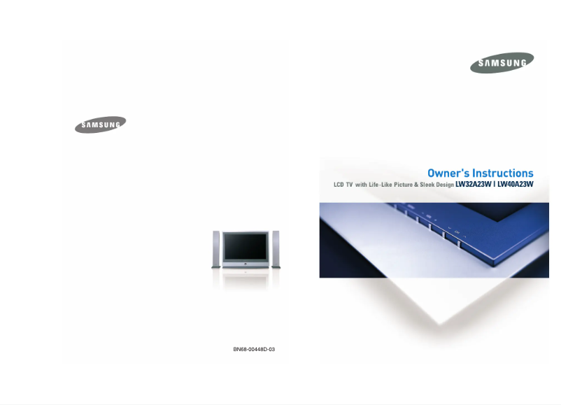 Page n°1 - Manuel utilisateur Samsung LW32A23WS/XEC