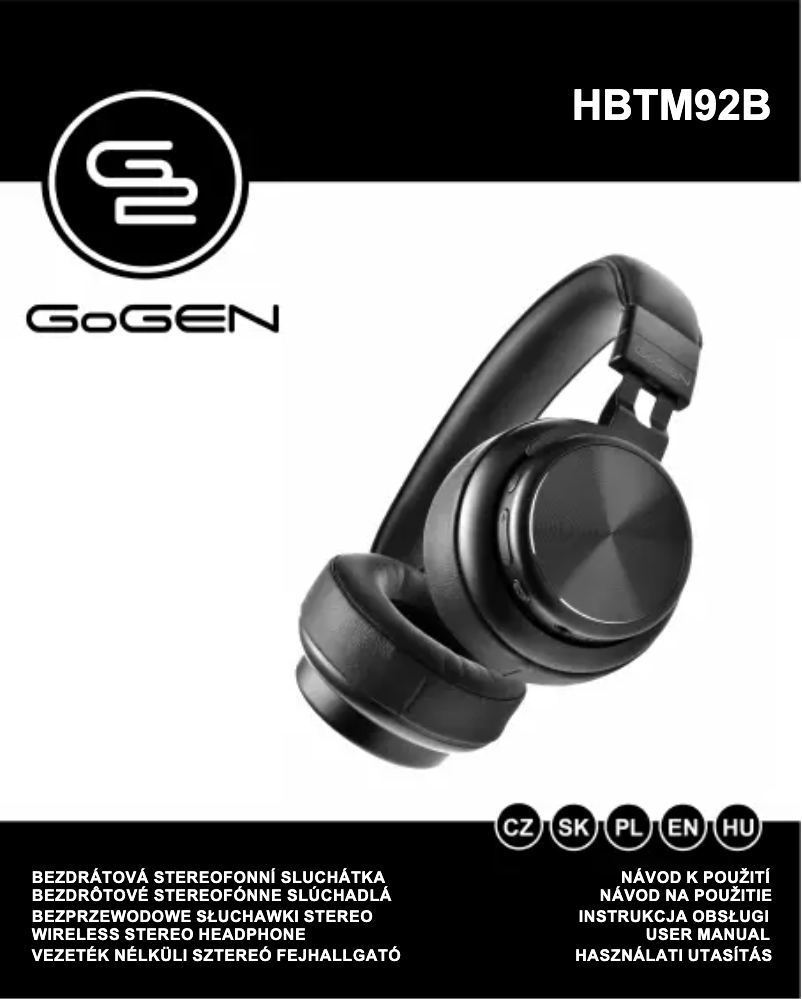 Page n°1 - Manuel utilisateur GoGen HBTM92B
