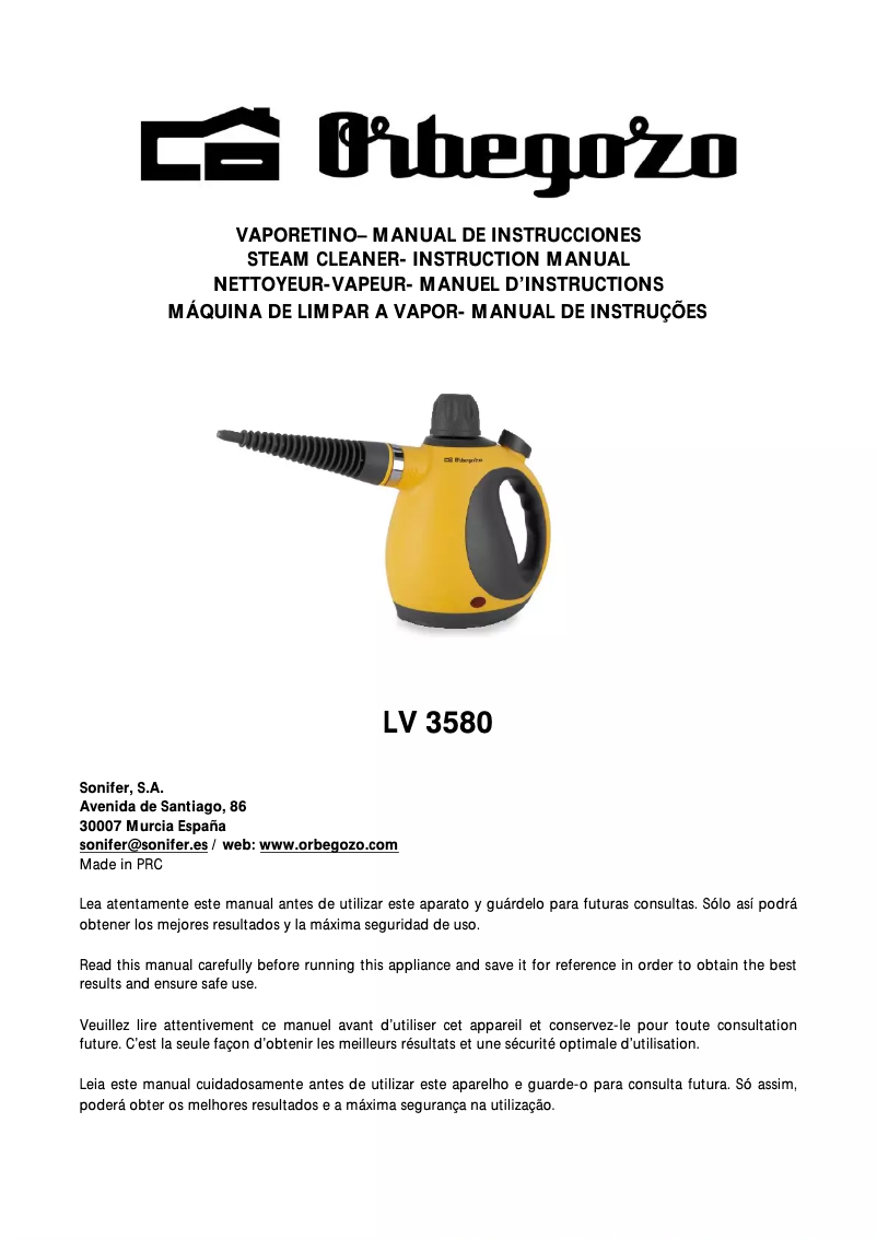 Page n°1 - Manuel utilisateur Orbegozo LV 3580