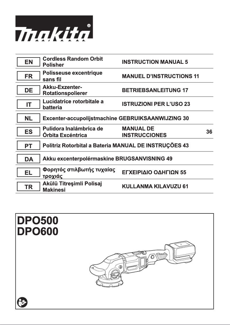Page 1 de la notice Manuel utilisateur Makita DPO600