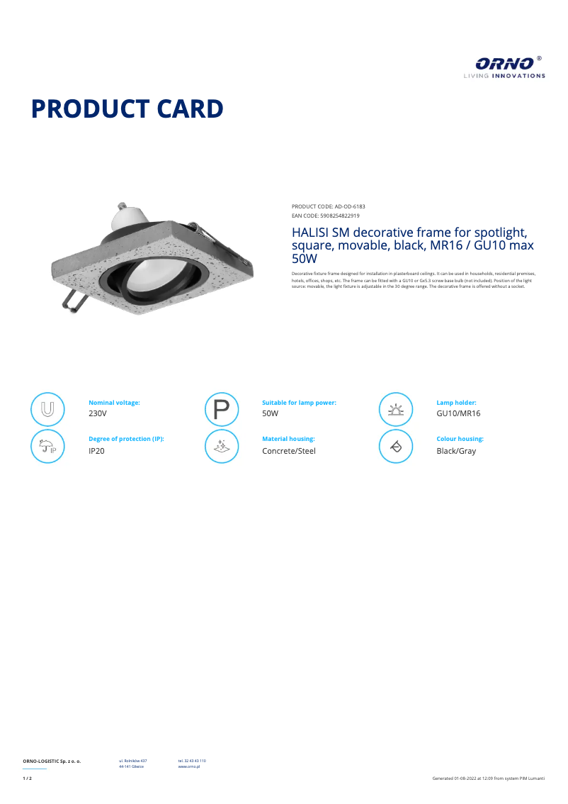 Image de la première page du manuel de l'appareil AD-OD-6183