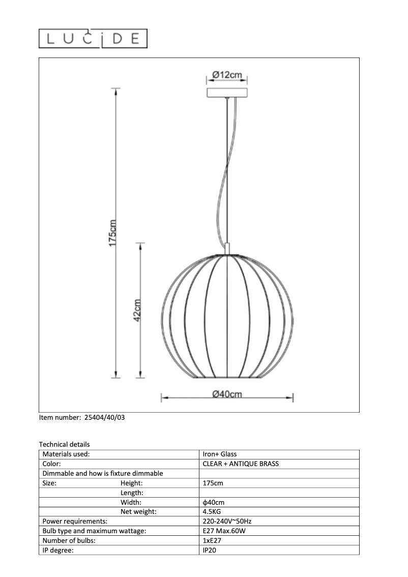 Page 1 de la notice Manuel utilisateur Lucide Timius