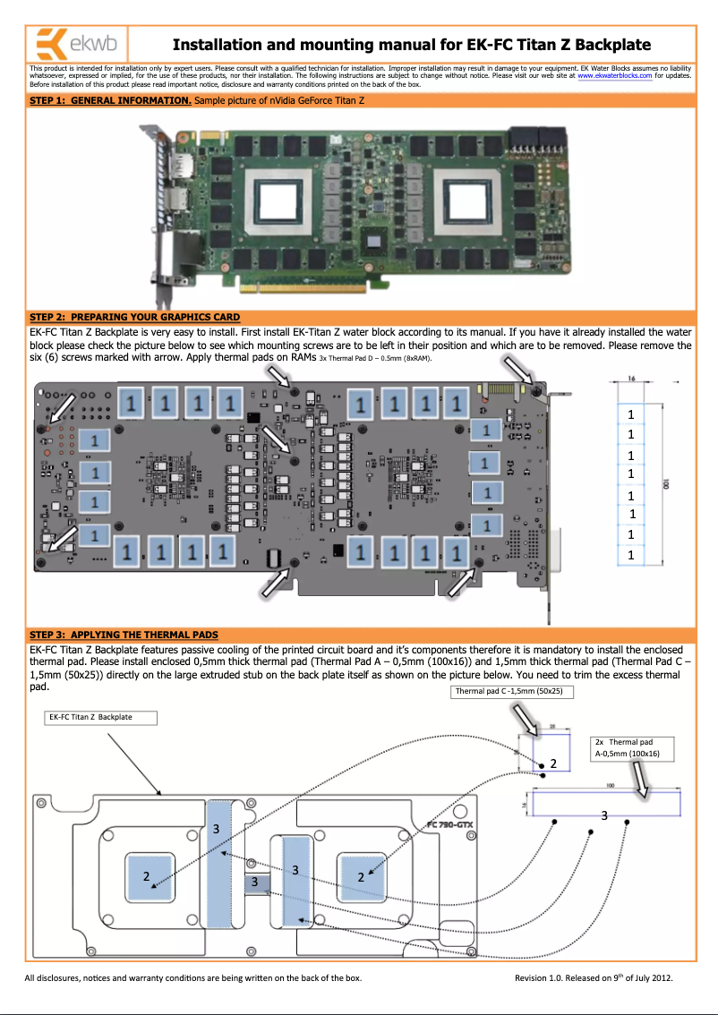 Page n°1 - Manuel utilisateur EK Water Blocks 3831109868973