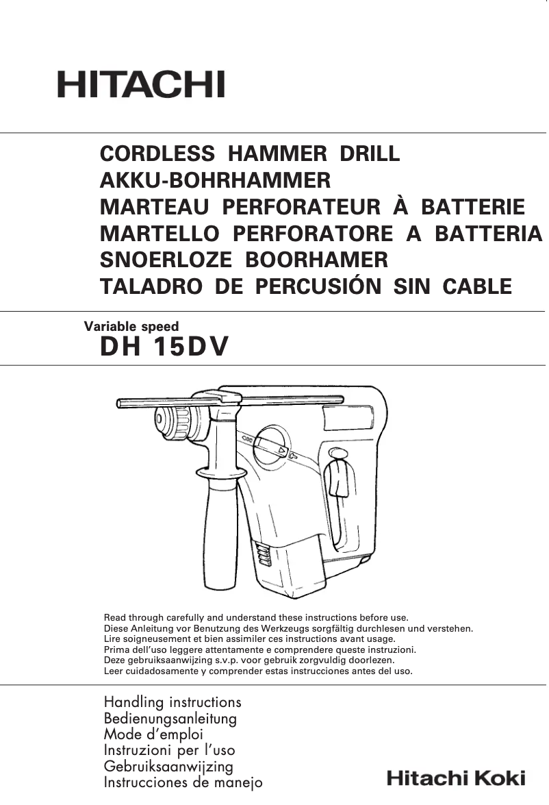 Página 1 del manual Manual de usuario Hitachi DH 15DV