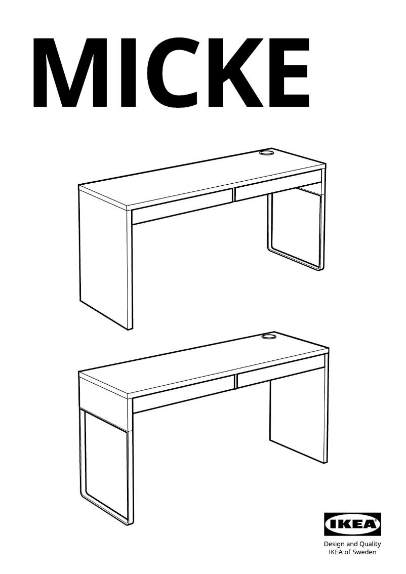 Page 1 de la notice Manuel utilisateur Ikea MICKE 603.542.77