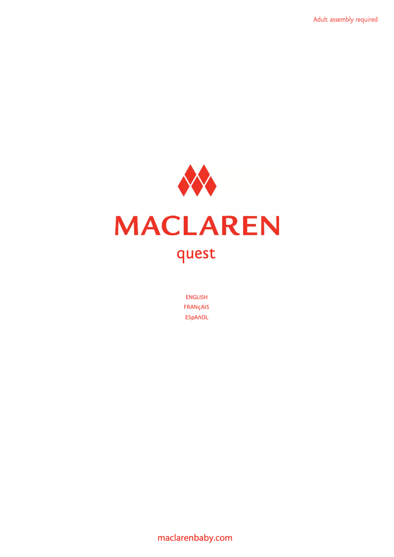Page 1 de la notice Manuel utilisateur Maclaren Quest Sport