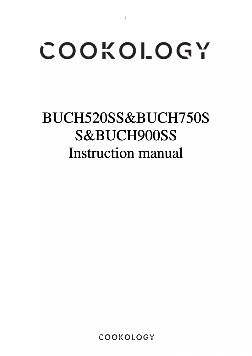Page 1 de la notice Manuel utilisateur Cookology BUCH520SS