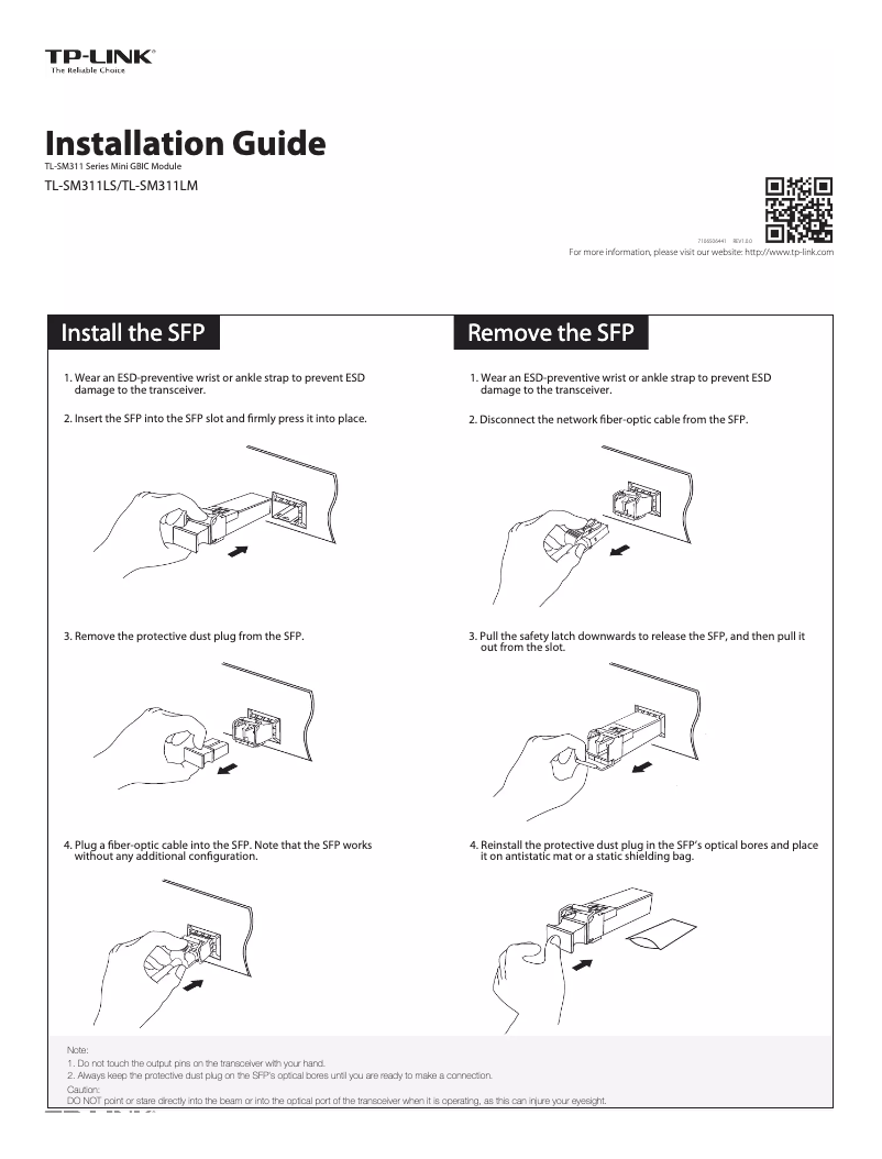 Page n°1 - Guide d'installation TP-Link TL-SM311LM