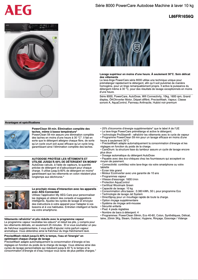 Image de la première page du manuel de l'appareil L86FR16S6Q