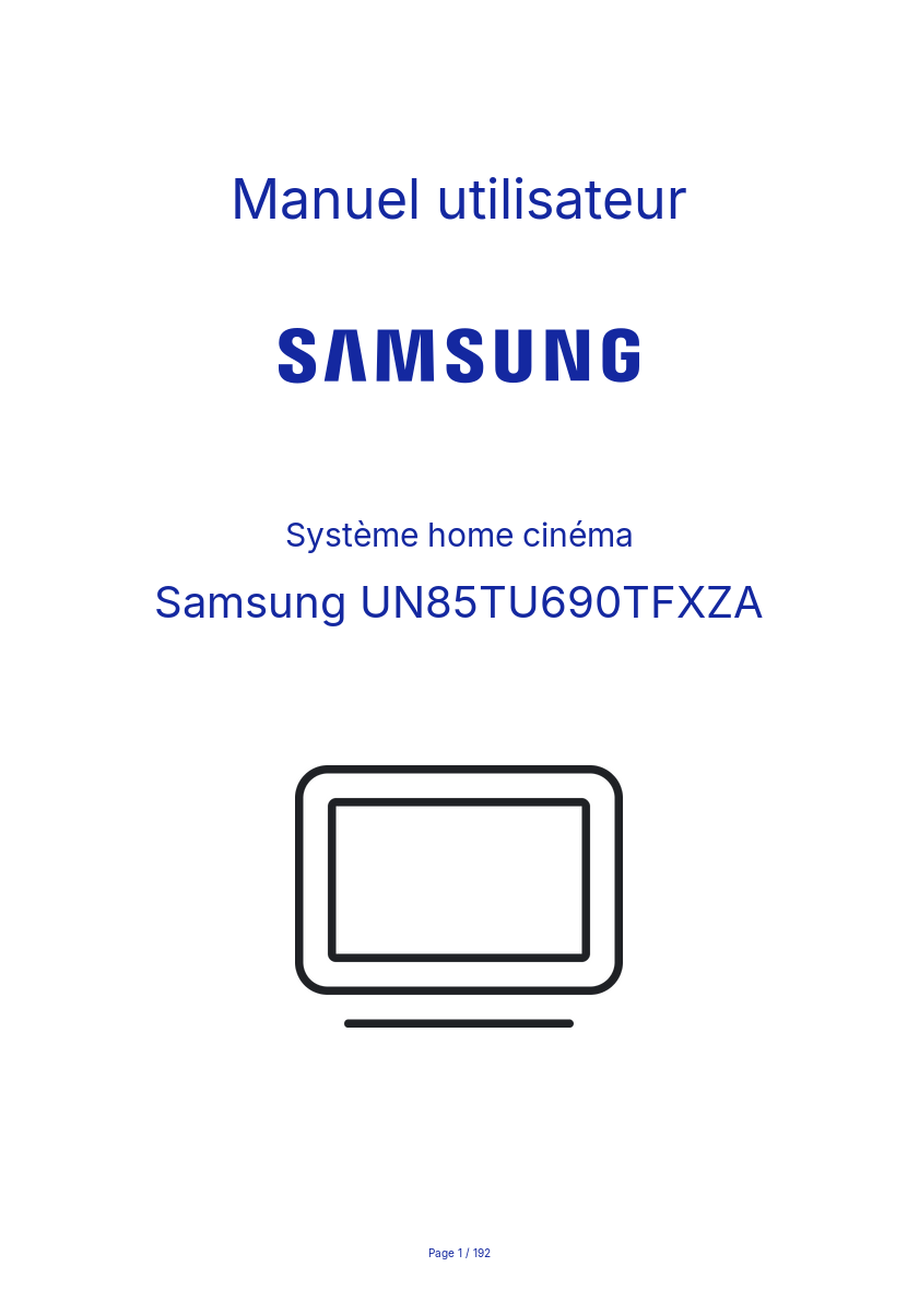 Page n°1 - Manuel utilisateur Samsung UN85TU690TFXZA
