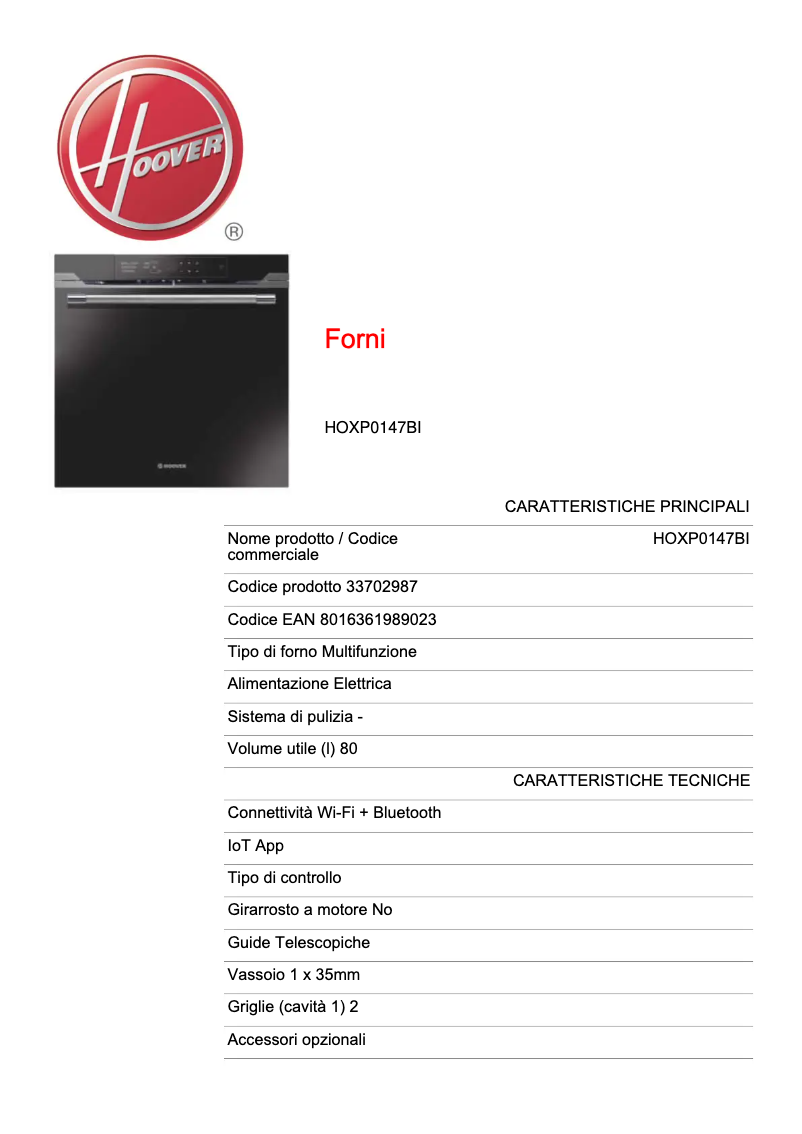 Image de la première page du manuel de l'appareil HOXP0147BI