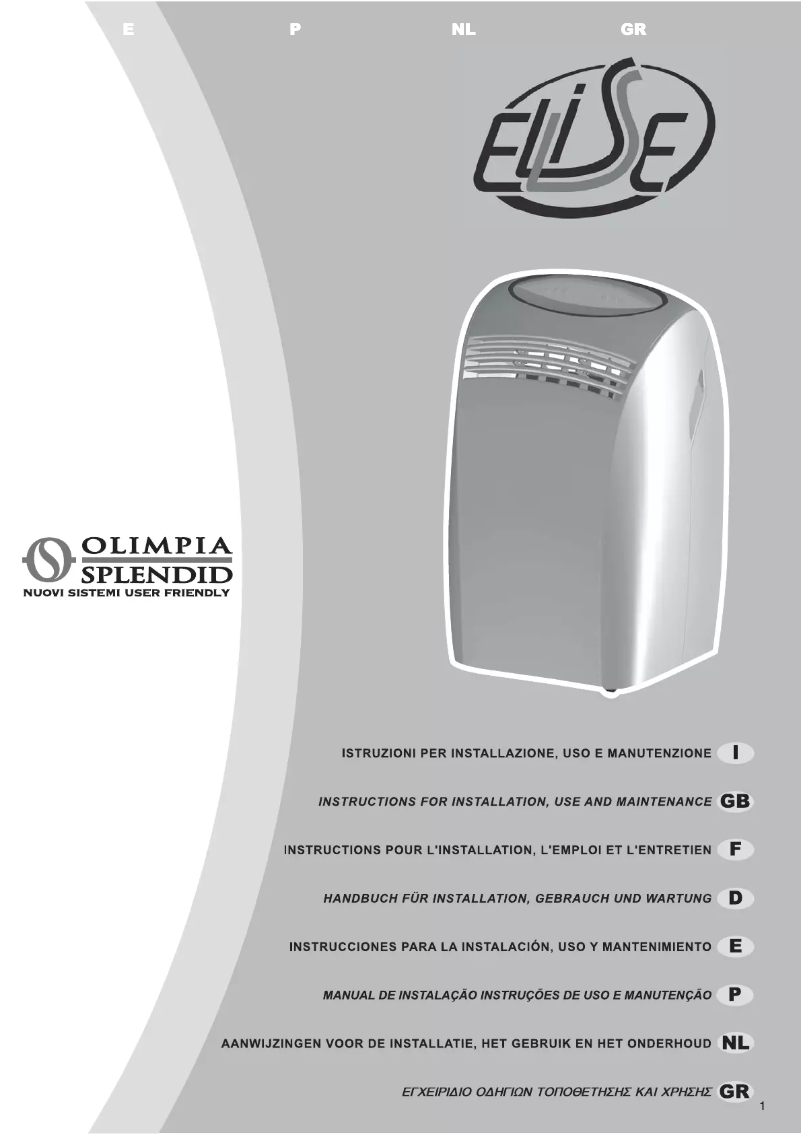 Page 1 de la notice Manuel utilisateur Olimpia Splendid Ellisse