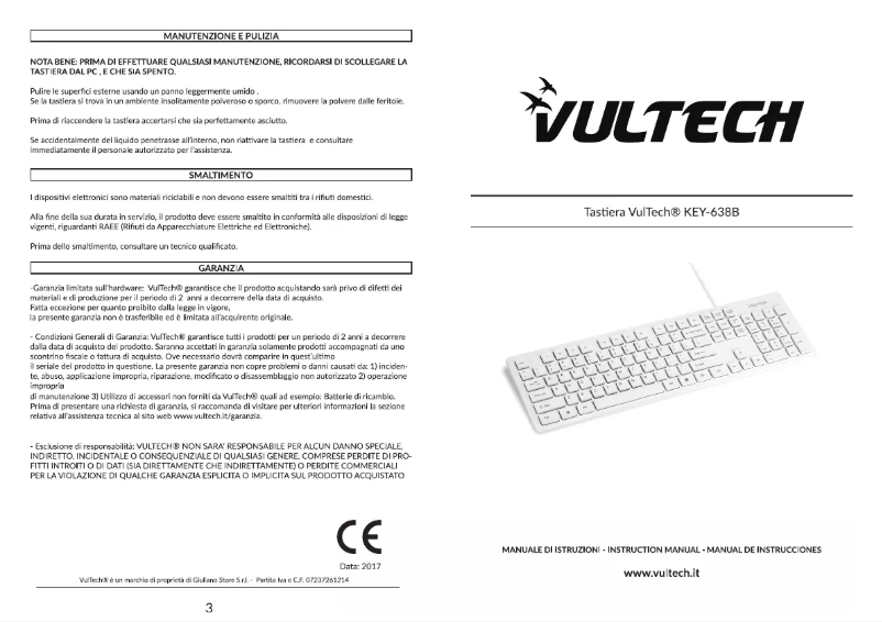 Image de la première page du manuel de l'appareil KEY-638B