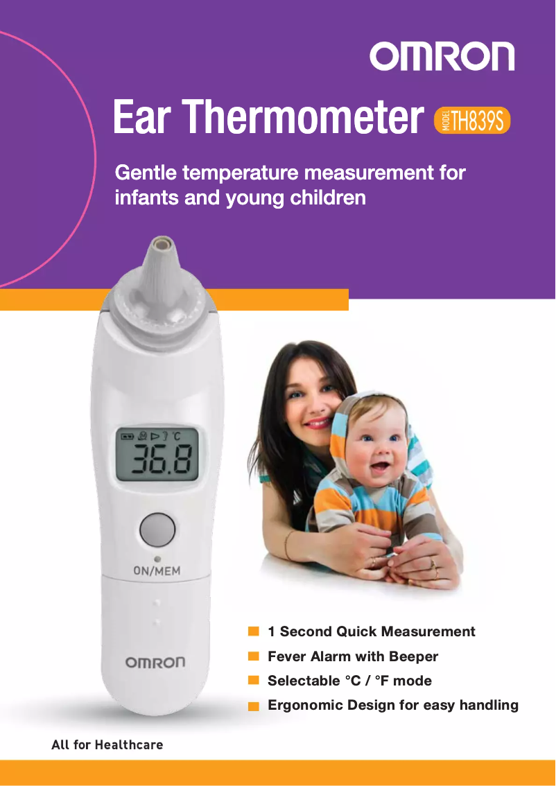 Page 1 de la notice Manuel utilisateur Omron TH839S