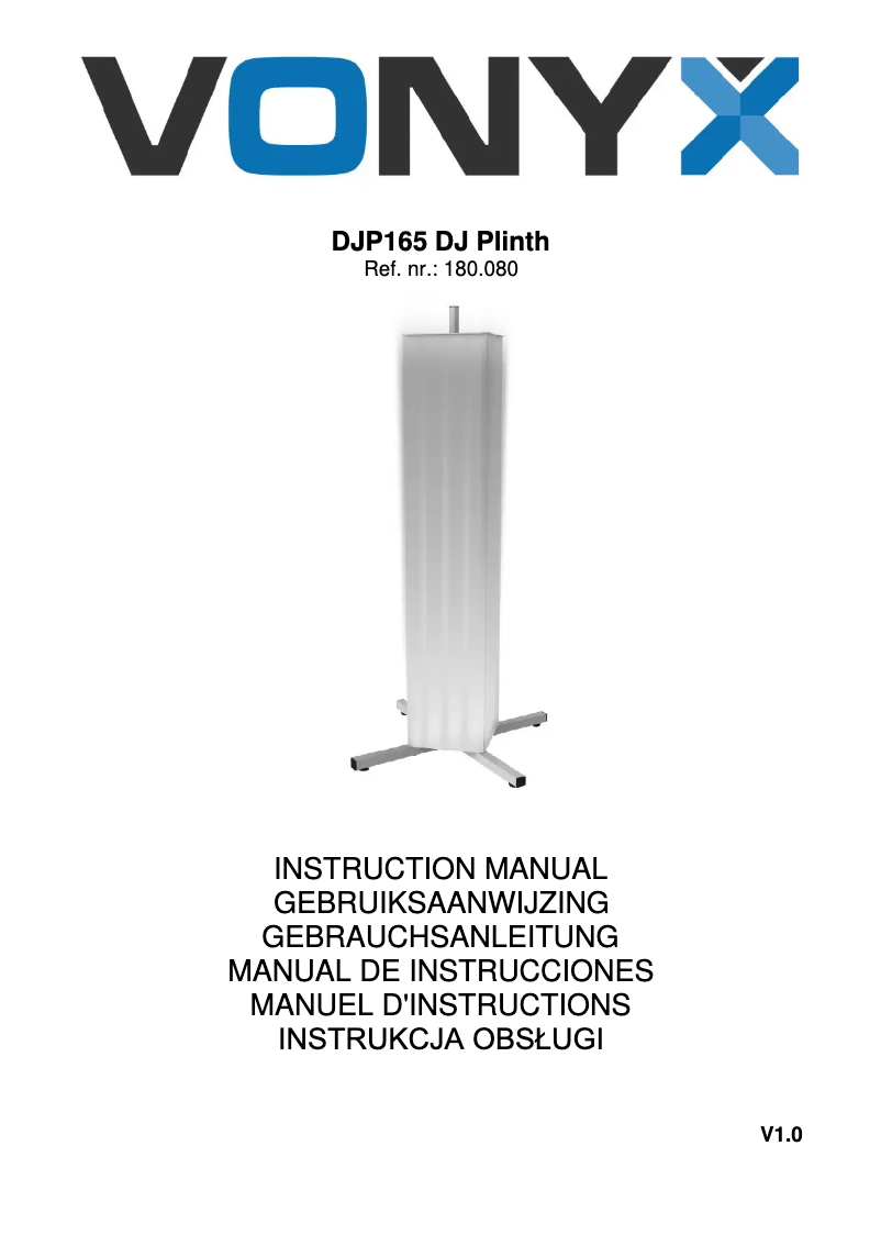 Page 1 de la notice Manuel utilisateur Vonyx DJP165