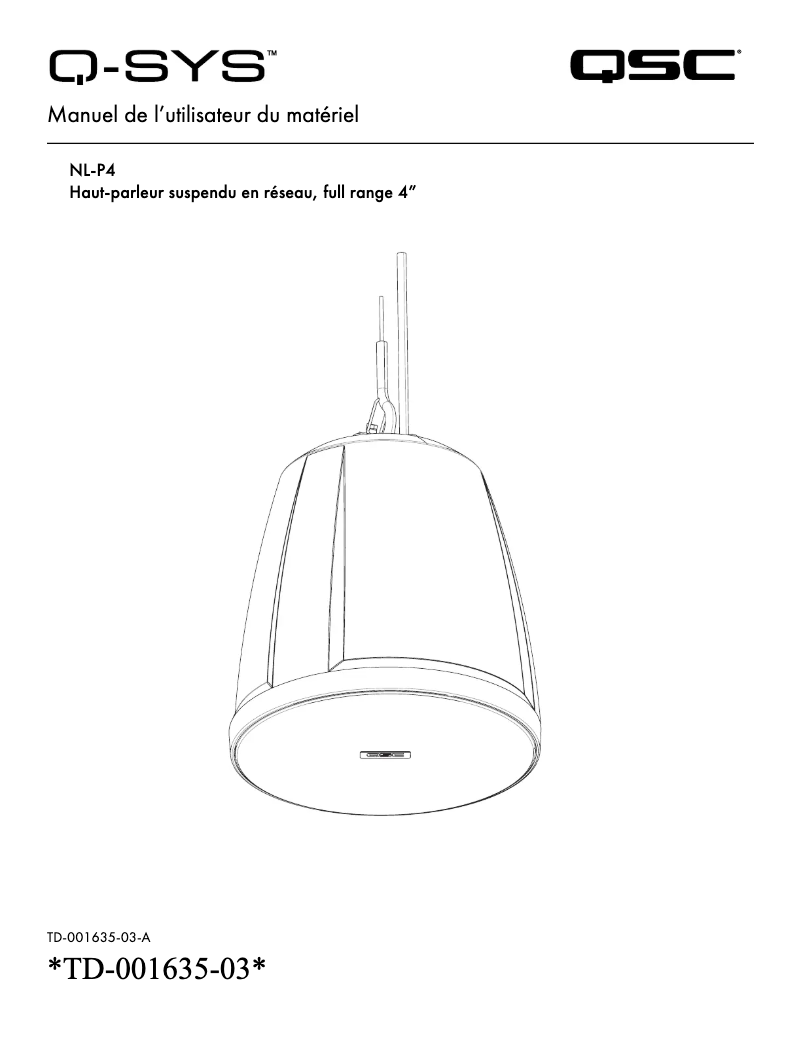 Page n°1 - Manuel utilisateur QSC NL-P4